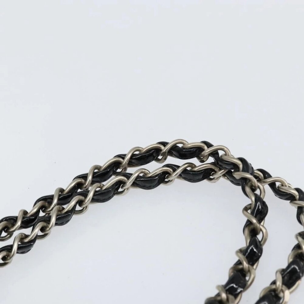 CHANEL Triple Coco Chain Tote Bag Patent leather Black Silver CC Auth 146826 - Picture 9 of 16